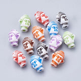 100 Pcs, 12.5x10x8mm, Acrylic Buddha Beads MultiColor