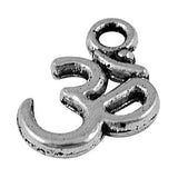 15.5x10.5x2mm, Alloy Om Charms Antique Silver