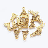 10 Pcs, 17x11mm Alloy Ice Skates Charms Antique Golden