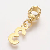 5 Pcs, 28mm, Long Alloy Dangle Number Charms