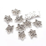 15x12.5x2mm, Alloy Butterfly Charms Antique Silver