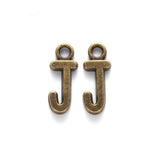 16x6.5x2mm, Alloy Letter Charms J