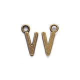 16x8.5x2mm, Alloy Letter Charms V