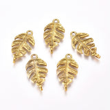 27x14x4mm, Leaf Links connectors Antique Golden