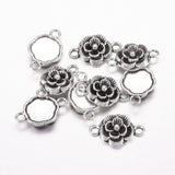 12x3.5mm, Flower Links/Connectors Antique Silver