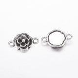 12x3.5mm, Flower Links/Connectors Antique Silver