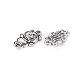 100 Pcs, 18x11x4mm, Alloy Panda Enamel Charms Antique Silver