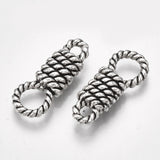 10 Pcs, 25x10.5x5.5mm, Alloy String Links connectors Antique Silver