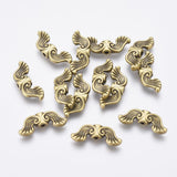 19x7.5x3.5mm, Alloy Wing Beads Antique Bronze