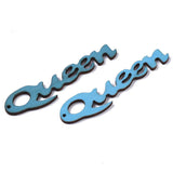 10 Pcs, 17x74x2.5mm. Wood Pendants, Word Queen, Deep Sky Blue