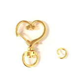 3.5x2.4x0.6cm, Heart Alloy Swivel Clasps Golden