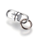 18x7.5x4.5mm, Alloy Double Ended Swivel Eye Hook Connectors Clasp Platinum