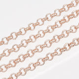 2.5x0.7mm, Brass Coated Rolo Chains Rose Gold