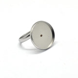 5 Pcs, 18mm 304 Stainless Steel Finger Ring Adjustable Base Round Silver