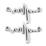 35x22x2mm, Alloy Heartbeat Pendants Antique Silver