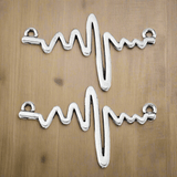 35x22x2mm, Alloy Heartbeat Pendants Antique Silver