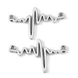 35x22x2mm, Alloy Heartbeat Pendants Antique Silver