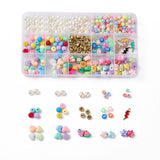 DIY Jewelry Making Finding Kit Pearl & Heart & Star & Letter & Fruit Acrylic & Polymer Clay Beads,  Alloy Enamel Pendants, Mixed Color