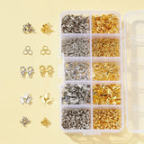 DIY Jewelry Making Finding Kit, Alloy Lobster Claw Clasps, Iron Bead Tips & Crimp Beads Covers & Folding Crimp Ends & Open Jump Rings, Platinum & Golden