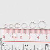 1 Box Iron Split Rings Kit, Double Loops Jump Rings, Silver Plated