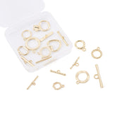 22 Sets 11 Style Alloy Toggle Clasps, Ring & Heart & Rounded Rectangle, Golden