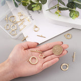 22 Sets 11 Style Alloy Toggle Clasps, Ring & Heart & Rounded Rectangle, Golden