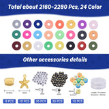 DIY Bracelets Making Kits Polymer Clay Beads, Alloy Beads & Pendants and Elastic Crystal String, Mixed Color