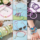 DIY Bracelets Making Kits Polymer Clay Beads, Alloy Beads & Pendants and Elastic Crystal String, Mixed Color