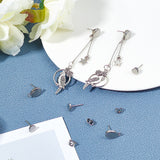 120 Pcs, 304 Stainless Steel Stud Earring Findings, with Loop, Plastic Ear Nuts