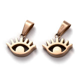 304 Stainless Steel Eye Charms Rose Gold