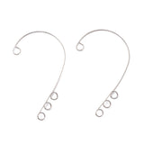 4 Pcs, 55x36x0.5mm, 316 Stainless Steel Ear Cuff Findings with 4 Loops