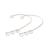 4 Pcs, 55x36x0.5mm, 316 Stainless Steel Ear Cuff Findings with 4 Loops