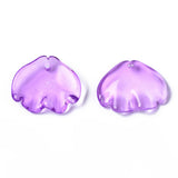 10 Pcs, 15x18x4mm, Transparent Glass Pendants, Fish Purple