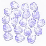 10 Pcs, 19x15x3.5mm, Transparent Glass Pendants, with Glitter Powder, Petal, Mauve