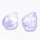 10 Pcs, 19x15x3.5mm, Transparent Glass Pendants, with Glitter Powder, Petal, Mauve