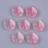 10 Pcs, 17x15.5x3.5mm, Transparent Glass Pendants, Lotus Leaf