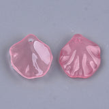 10 Pcs, 17x15.5x3.5mm, Transparent Glass Pendants, Lotus Leaf