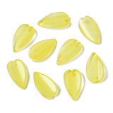 10 Pcs, 20.5x11x3.5mm, Transparent Glass Pendants, Imitation Jade Pendants, Leaf, Gold