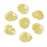 10 Pcs, 15x18x4mm,Transparent Glass Pendants, Imitation Jade Pendants Yellow