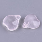 10 Pcs, 15x13x5mm, Transparent Glass Pendants, Petal, Pink