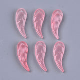 10 Pcs, 37.5x9.5mm,Transparent Spray Painted Glass Pendants, Leaf