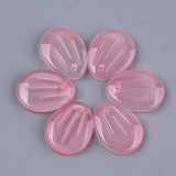 10 Pcs, 15.5x12x3mm, Transparent Glass Pendants, Petal