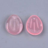 10 Pcs, 15.5x12x3mm, Transparent Glass Pendants, Petal