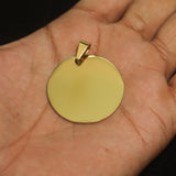 1 Pc,35mm Stainless Steel Round Pendants, Stamping Blank Tag Golden