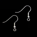 15mm Rhodium Plated Ear Hooks