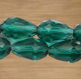 14x10mm Faceted Crystal Drop Beads