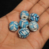 10 Pcs, 16x15mm Ceramic Oval Beads Sky Blue