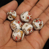 10 Pcs, 17mm Ceramic Round Beads MultiColor