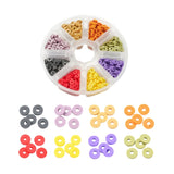 8 Colors Handmade Polymer Clay Beads, Disc Heishi Beads, 140pcs/color