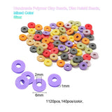 8 Colors Handmade Polymer Clay Beads, Disc Heishi Beads, 140pcs/color